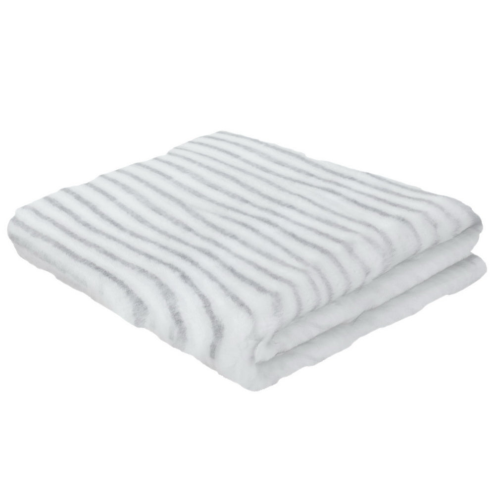 Soft-Touch Textured Rug — White & Grey Arch, 160 x 230cm