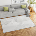 Soft-Touch Textured Rug — White & Grey Arch, 160 x 230cm