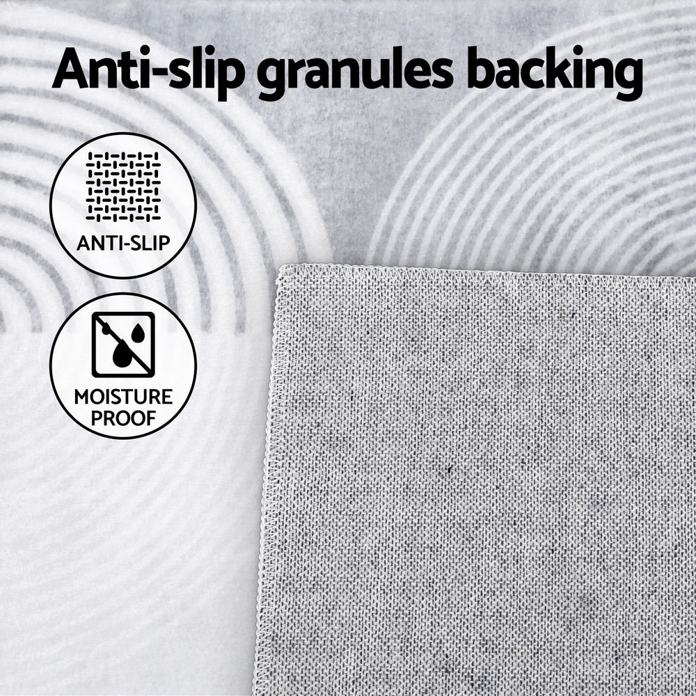 Soft-Touch Textured Rug — White & Grey Arch, 160 x 230cm