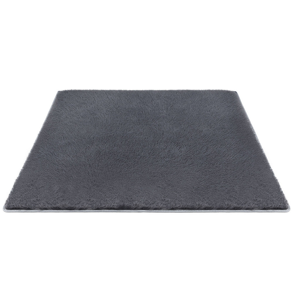 Plush Shaggy Rug – Grey – 160 × 230cm