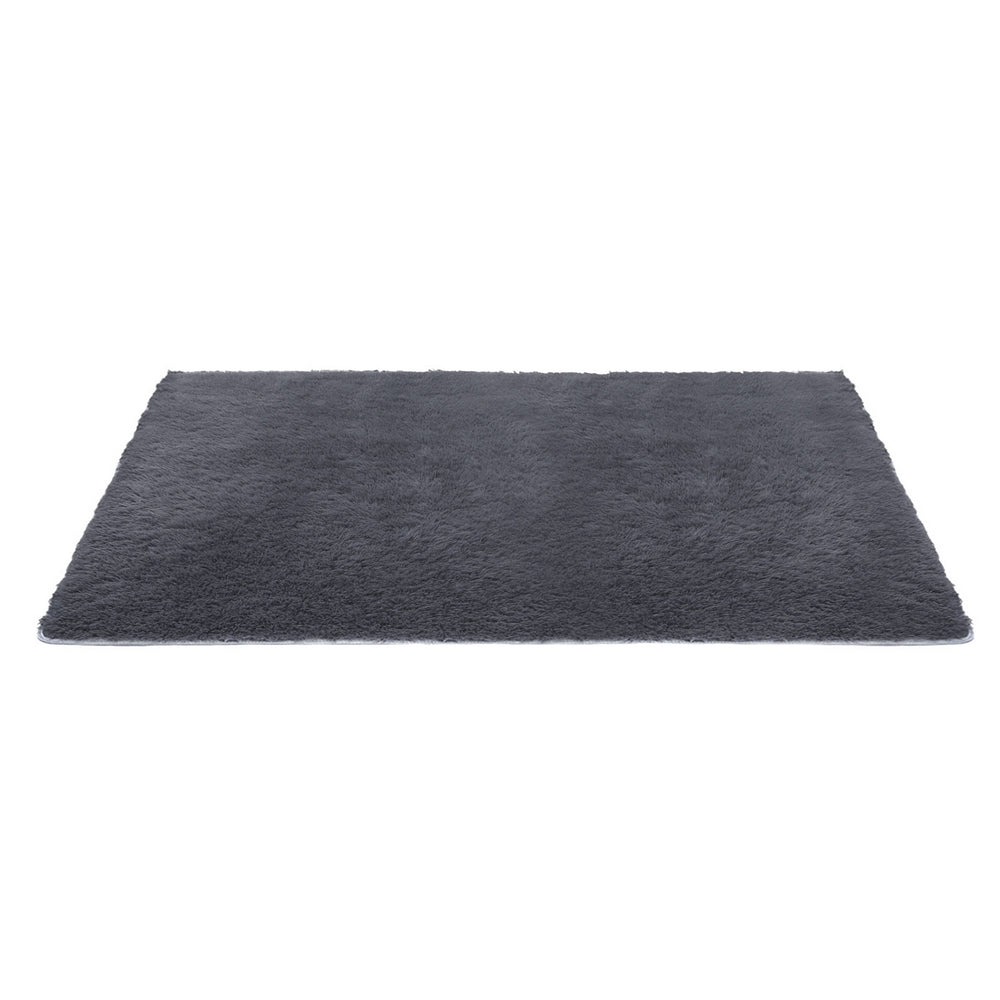 Plush Shaggy Rug – Grey – 160 × 230cm