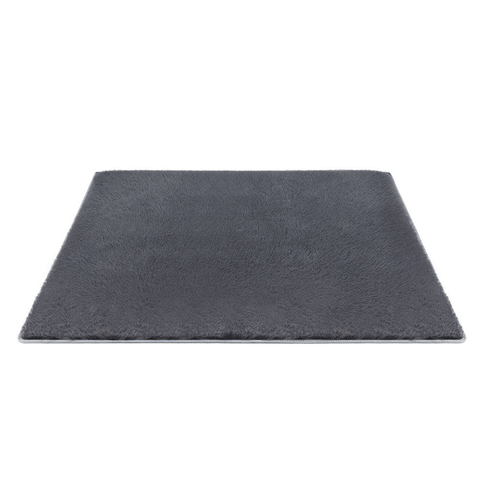 Plush Shaggy Rug — Grey, 200 × 230cm