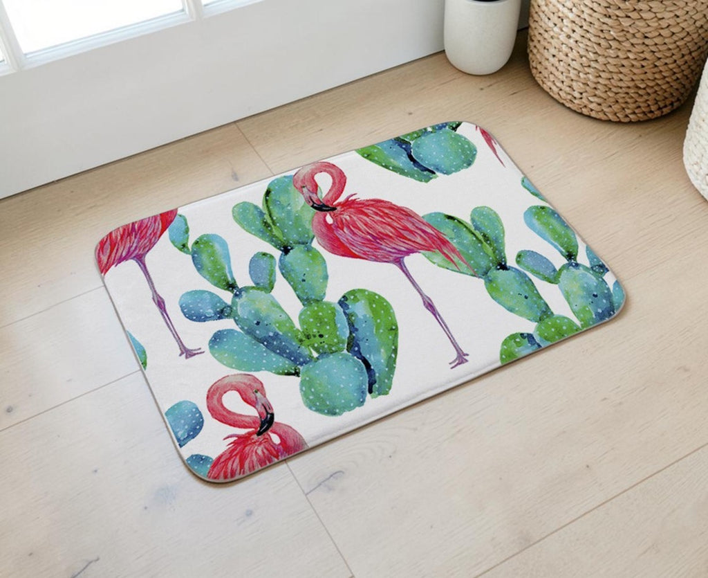 Flamingo Cactus Non-Slip Doormat – 40 × 60cm