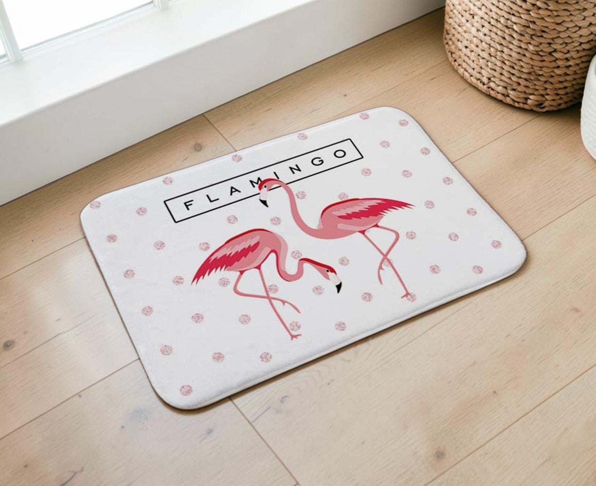 Flamingo Dot Pattern Non-Slip Doormat – 40 × 60cm