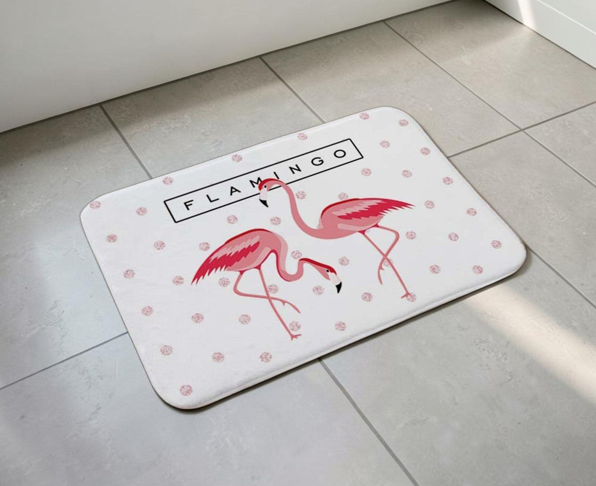 Flamingo Dot Pattern Non-Slip Doormat – 40 × 60cm