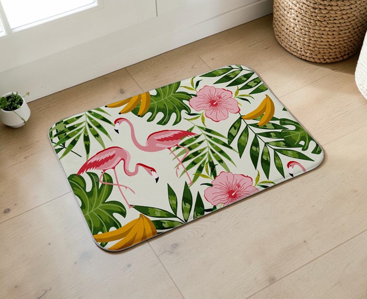 Flamingo Floral Non-Slip Doormat – 40 × 60cm
