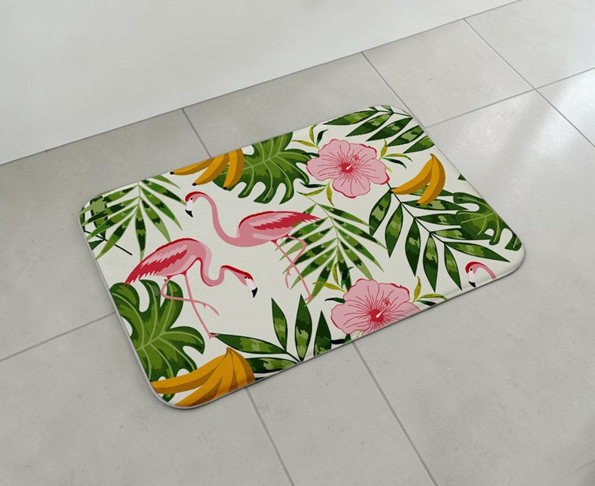 Flamingo Floral Non-Slip Doormat – 40 × 60cm