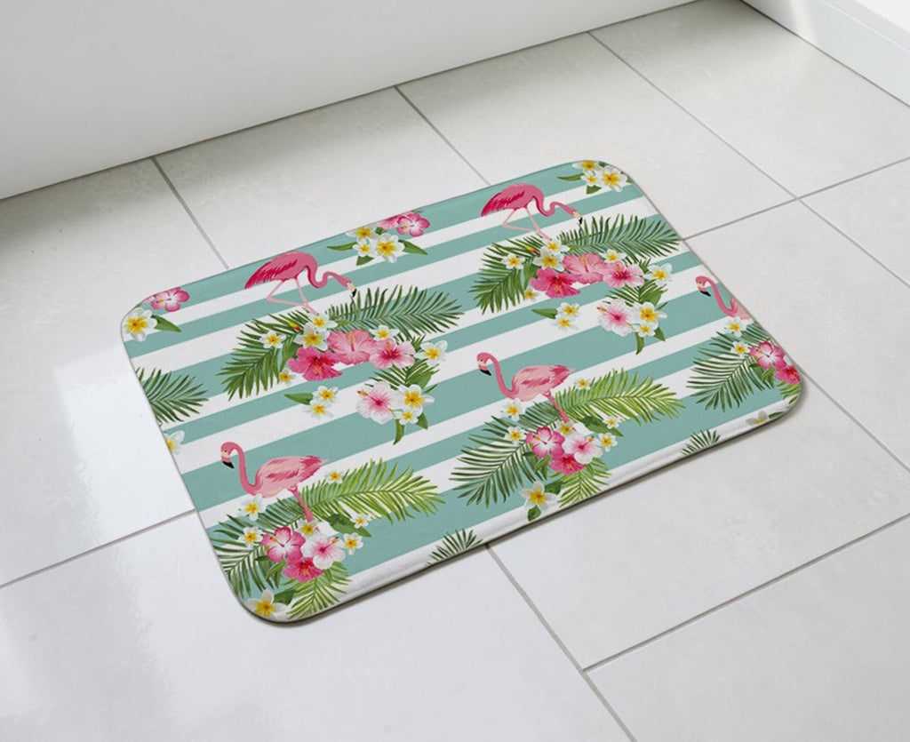Flamingo Palm Leaf Non-Slip Doormat – 40 × 60cm