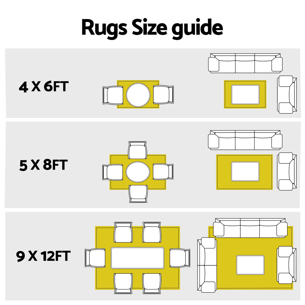 Reversible Outdoor Rug — Light Blue Geometric, 274 x 366cm