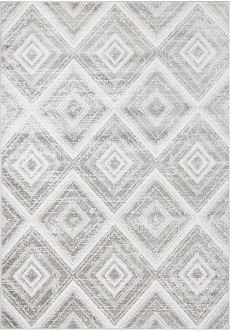 Metro Diamond Rug — Silver Grey Modern, 160 x 230cm