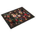 Black Bohemian Floral Non-Slip Doormat – 60 × 90cm