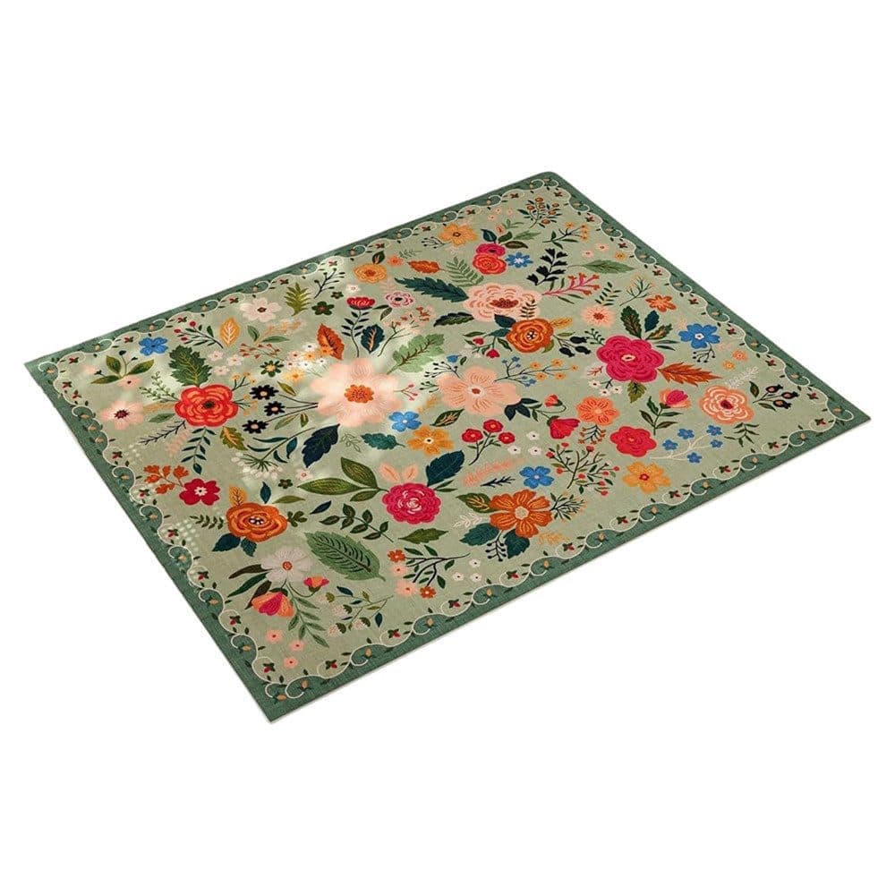 Green Bohemian Floral Non-Slip Doormat – 40 × 60cm