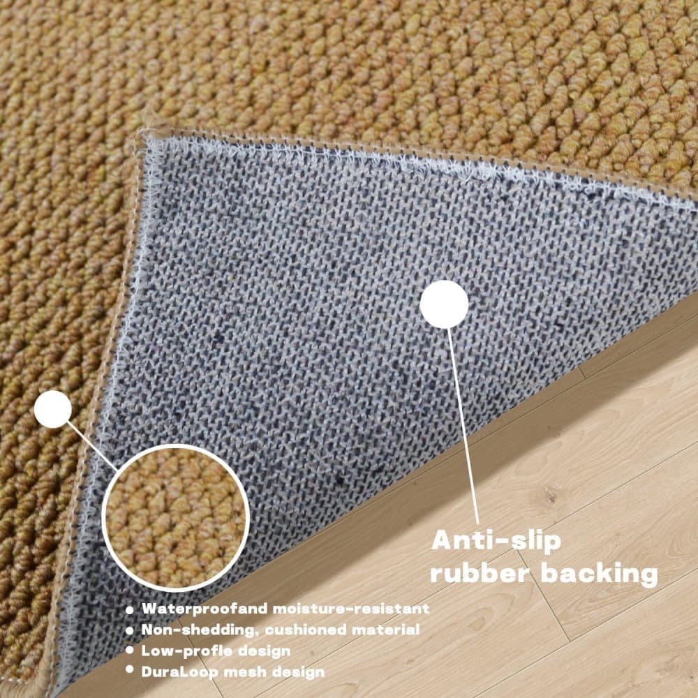 Brown Jute-Look Indoor/Outdoor Non-Slip Doormat – 60 × 90cm
