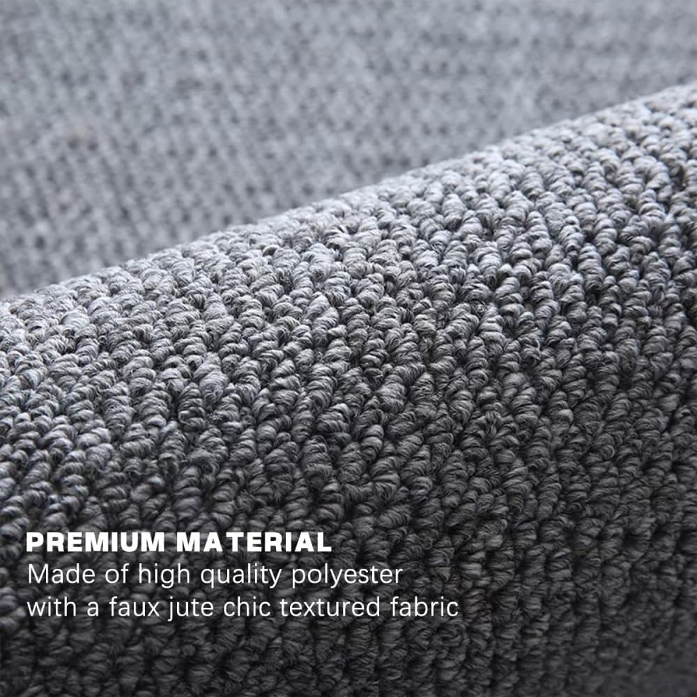 Grey Jute-Look Indoor/Outdoor Non-Slip Doormat – 60 × 90cm