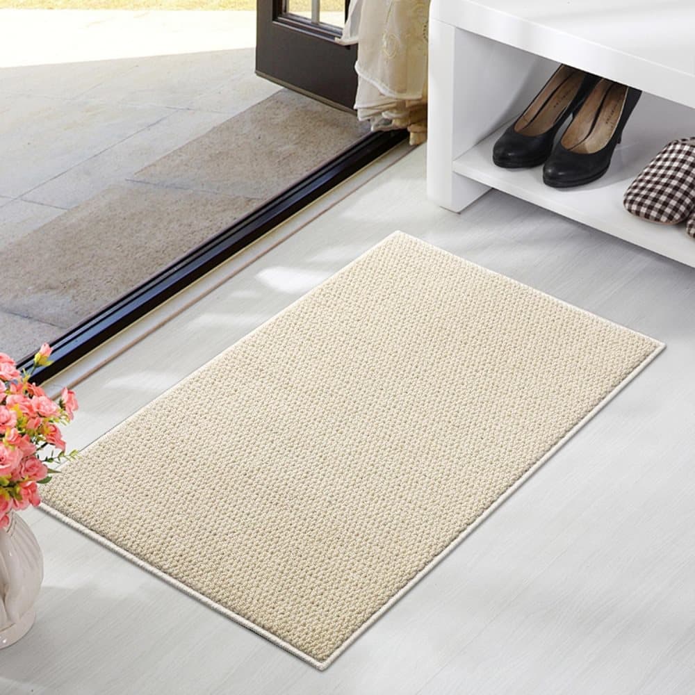 Beige Jute-Look Indoor/Outdoor Non-Slip Doormat – 60 × 90cm