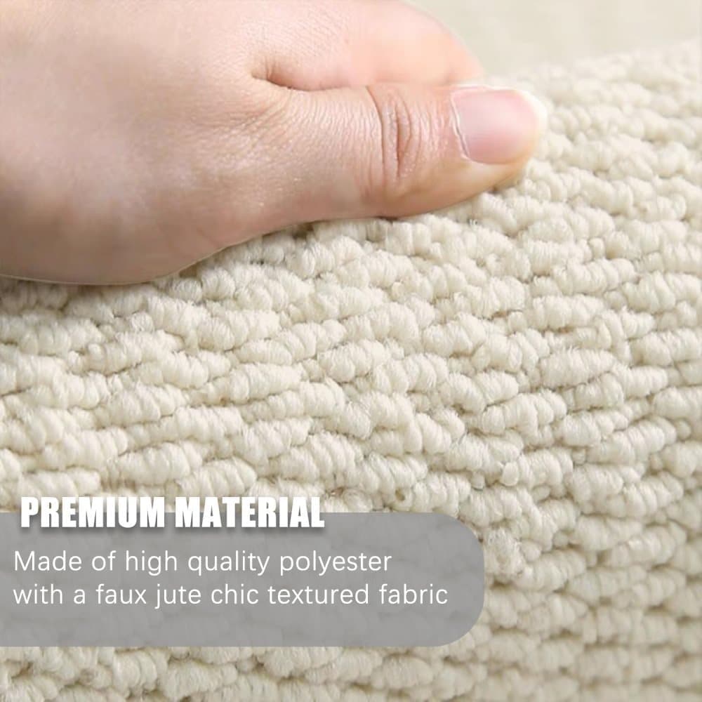 Beige Jute-Look Indoor/Outdoor Non-Slip Doormat – 60 × 90cm
