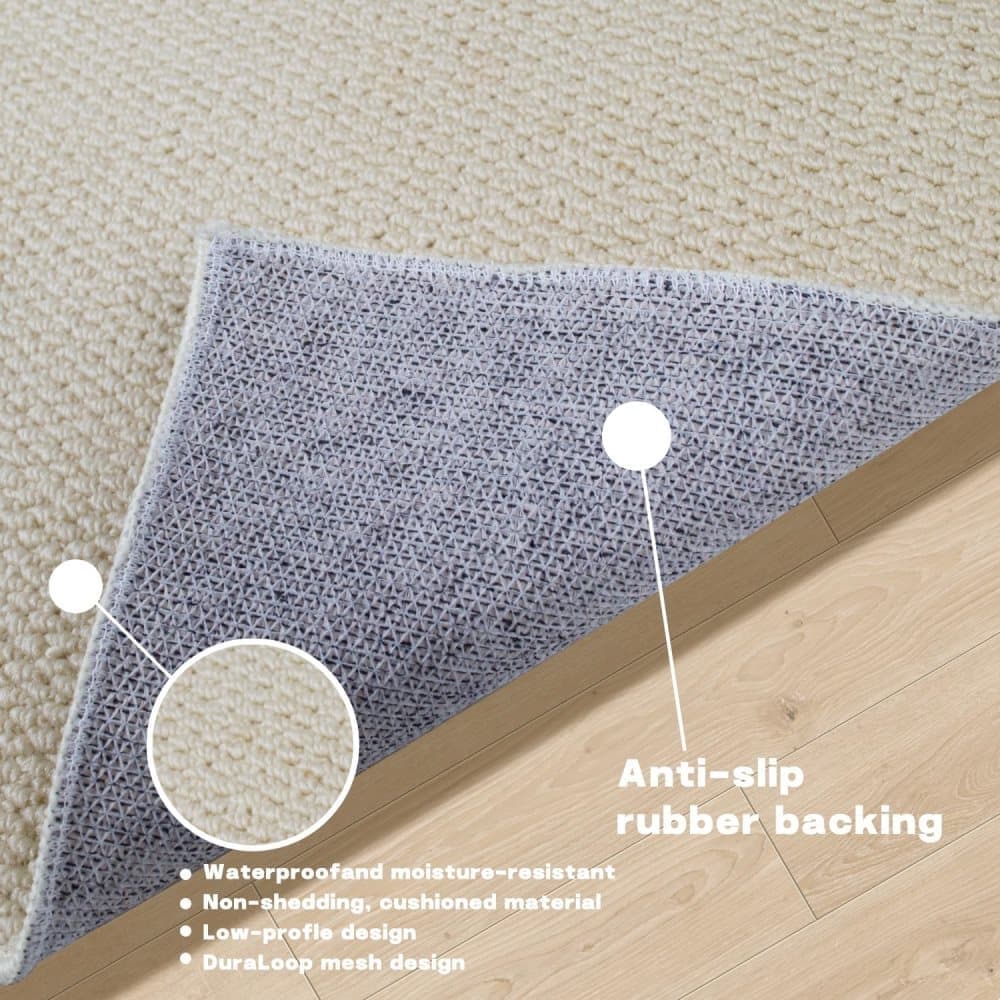 Beige Jute-Look Indoor/Outdoor Non-Slip Doormat – 60 × 90cm