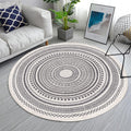 Moroccan Grey Round Cotton Rug – 120cm with Fringes