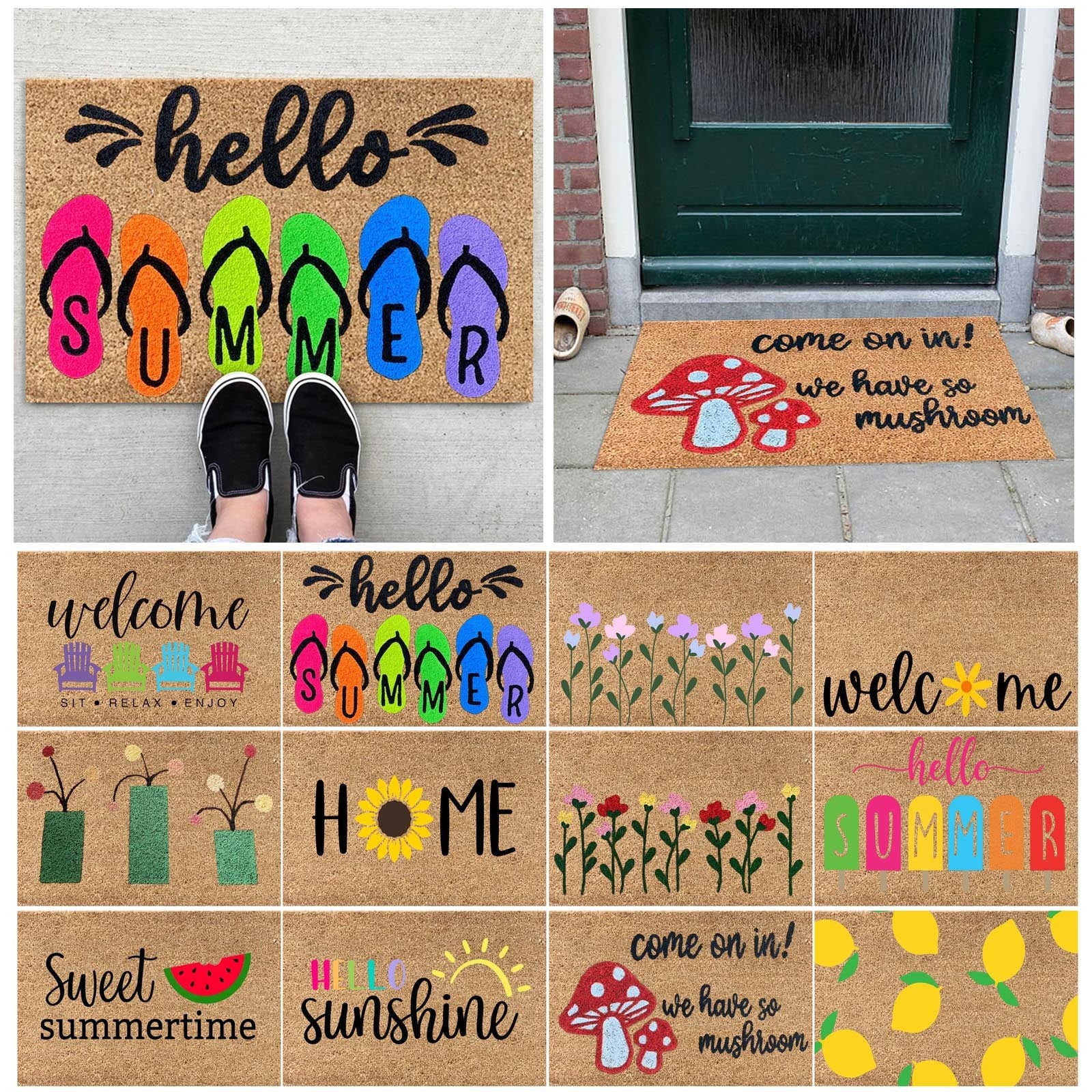 Wildflower Stems Non-Slip Doormat – 40 × 60cm