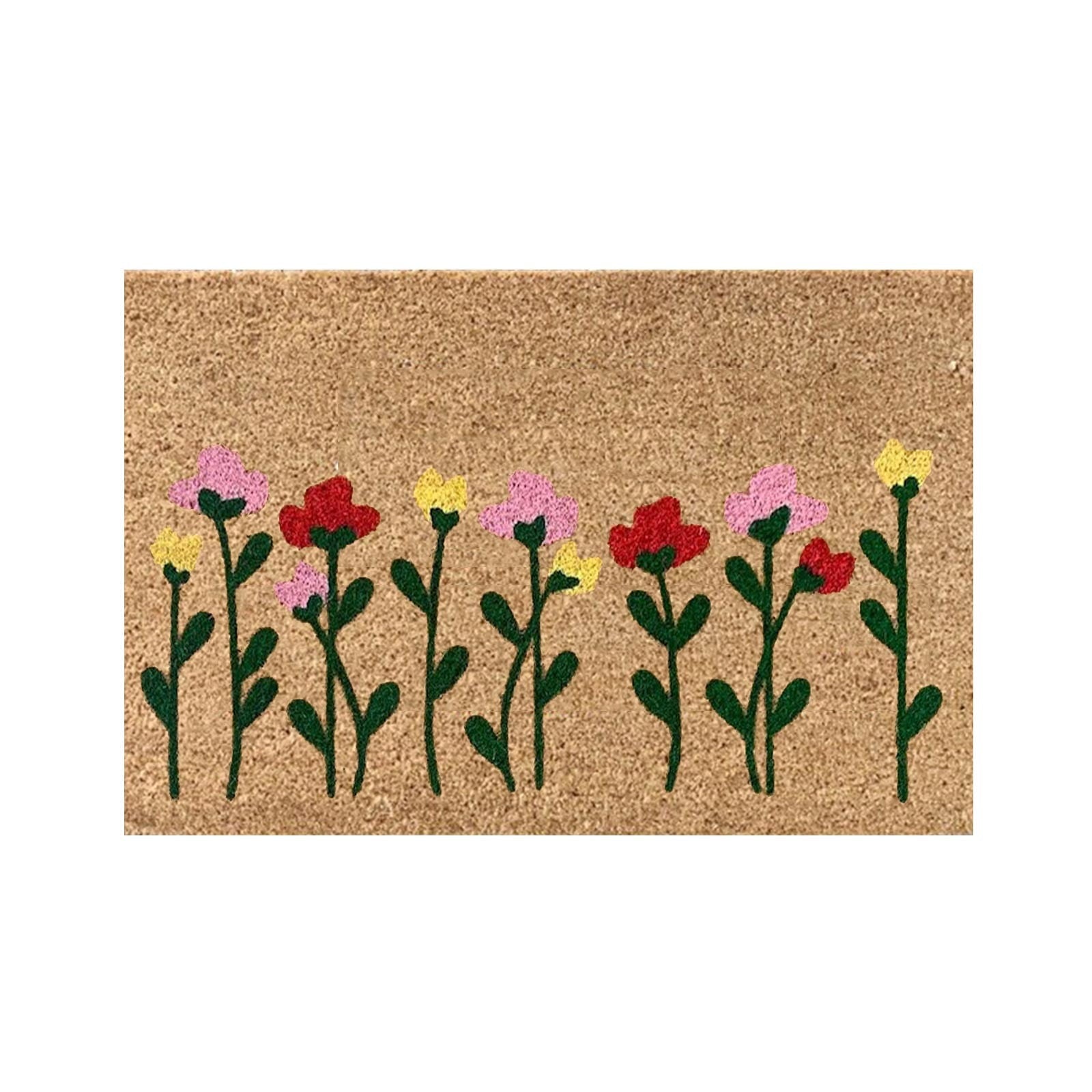 Wildflower Stems Non-Slip Doormat – 40 × 60cm