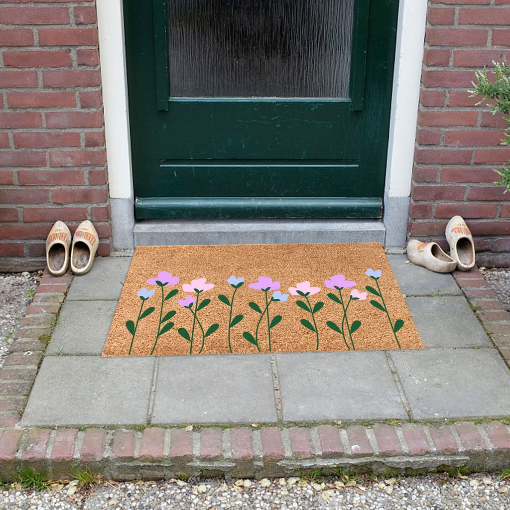 Purple Wildflower Non-Slip Doormat – 40 × 60cm