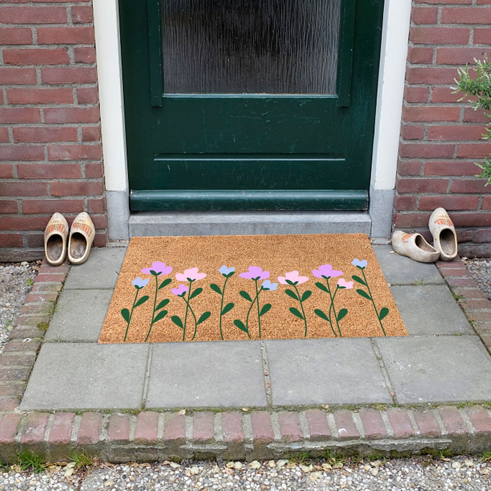 Purple Wildflower Non-Slip Doormat – 40 × 60cm