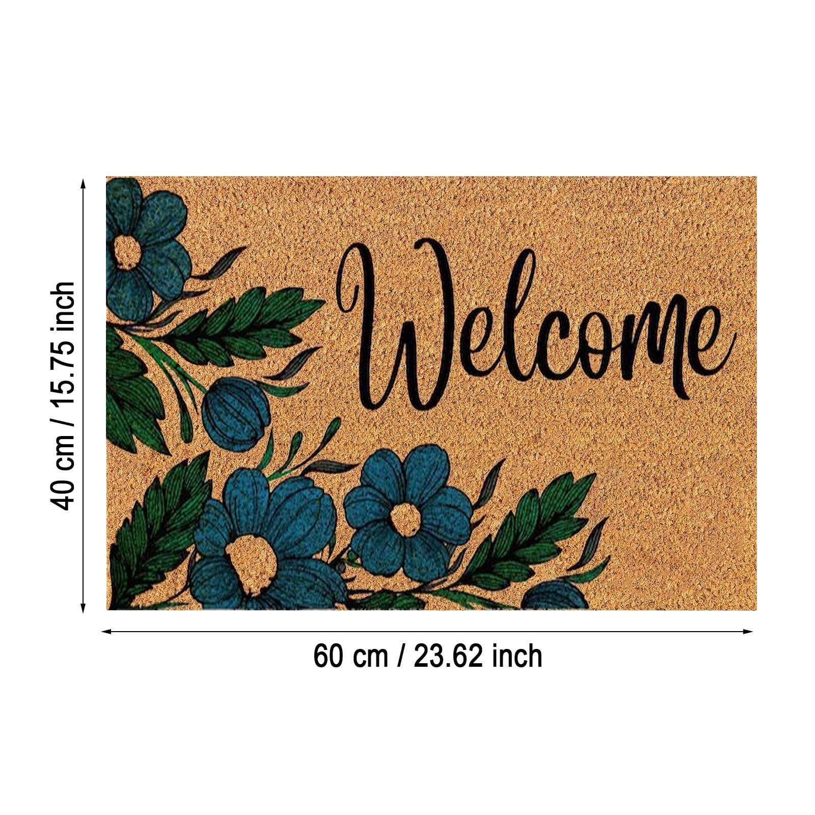 Botanical Welcome Non-Slip Doormat – 40 × 60cm