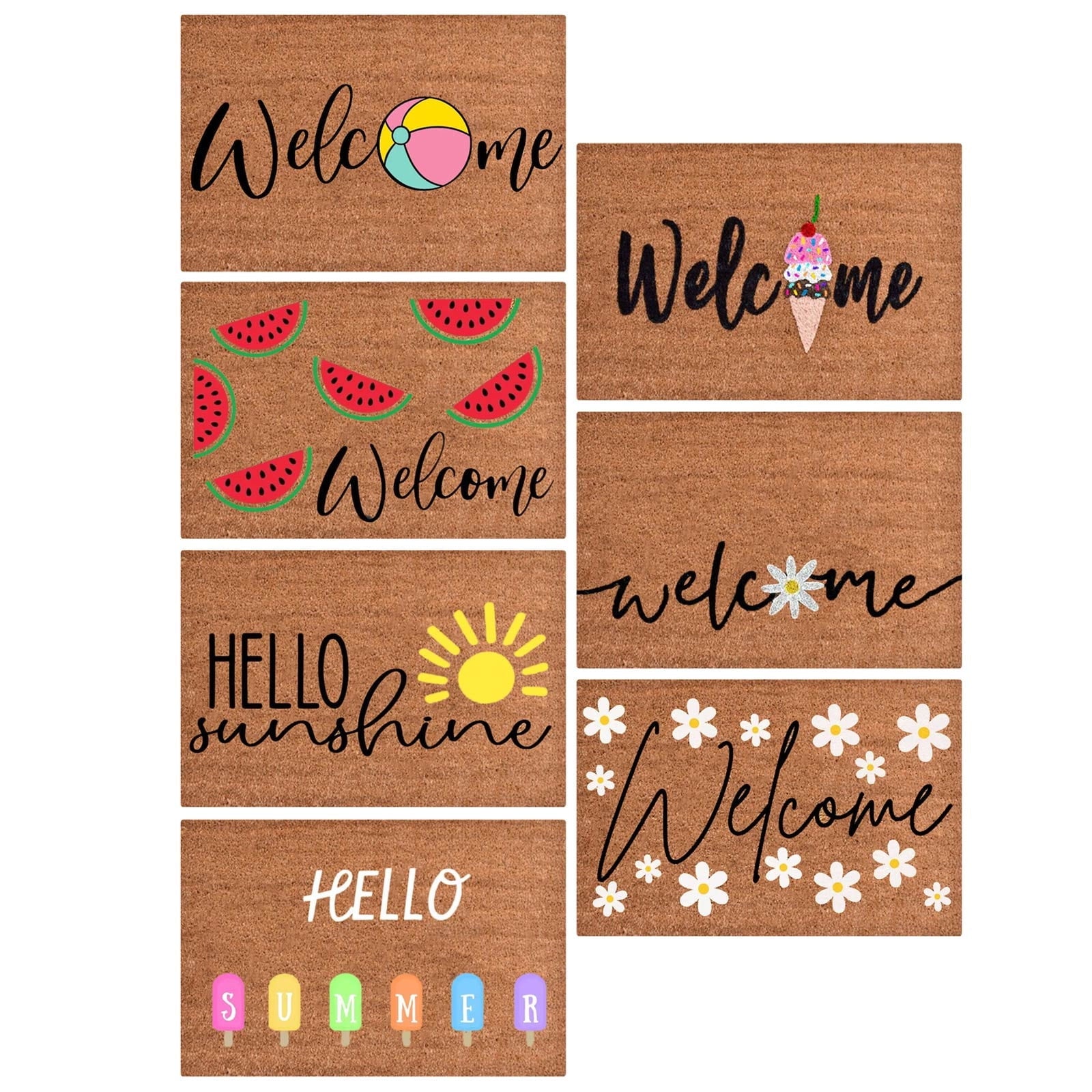 Welcome Flower Non-Slip Doormat – 40 × 60cm