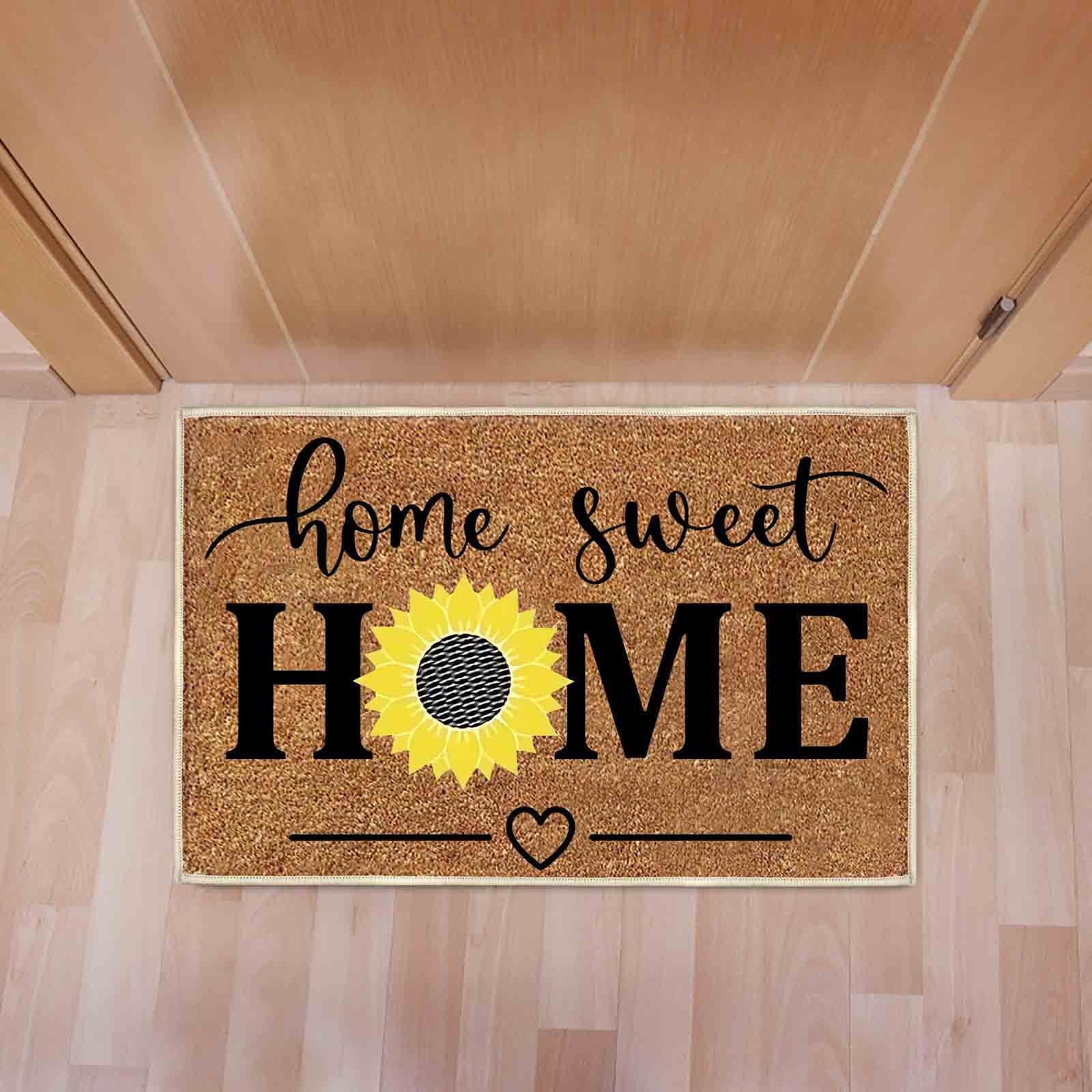 Home Sweet Home Green Non-Slip Doormat – 40 × 60cm