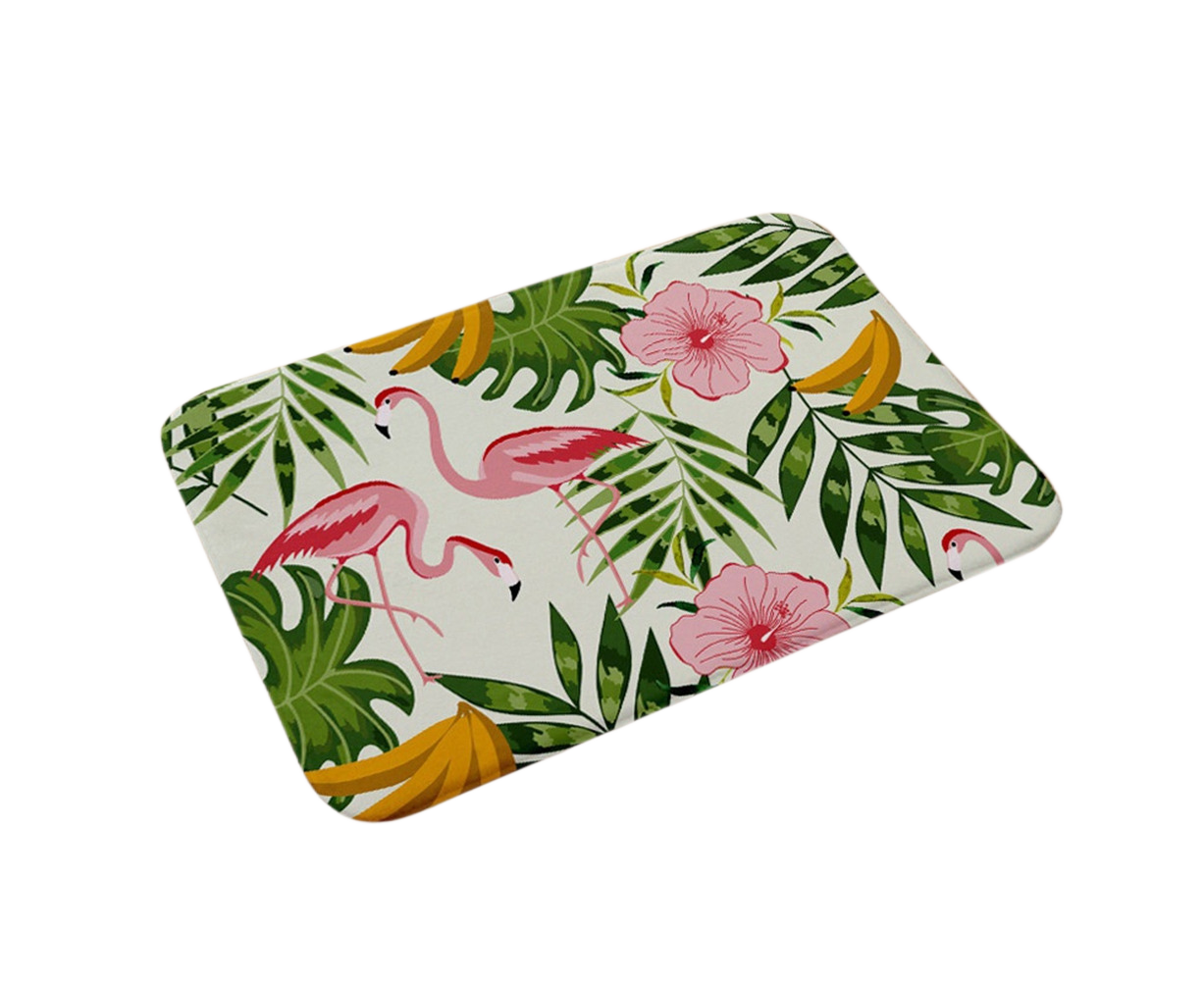 Flamingo Floral Non-Slip Doormat – 40 × 60cm