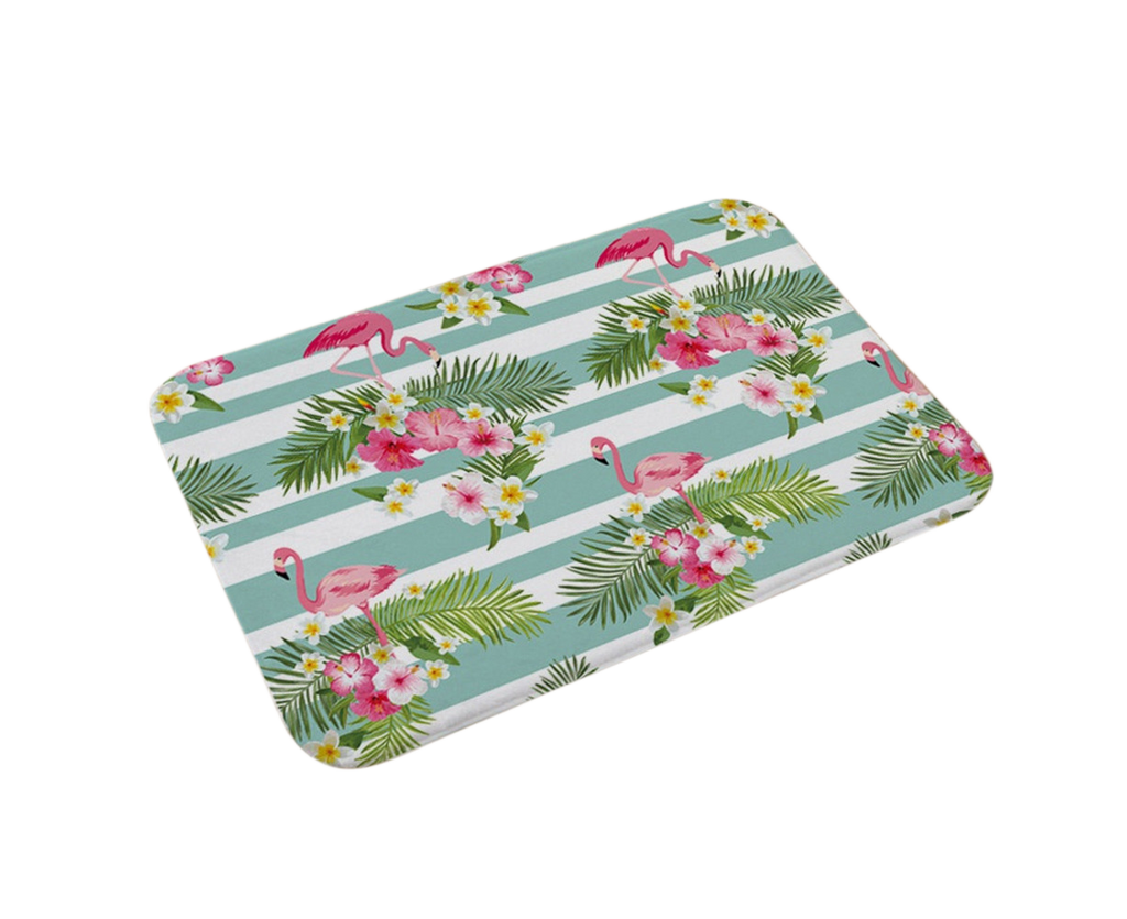 Flamingo Palm Leaf Non-Slip Doormat – 40 × 60cm