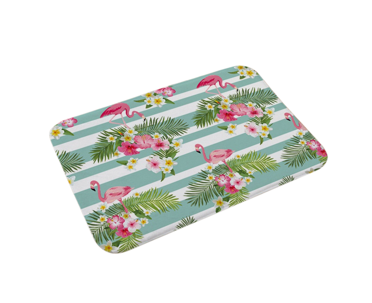 Flamingo Palm Leaf Non-Slip Doormat – 40 × 60cm