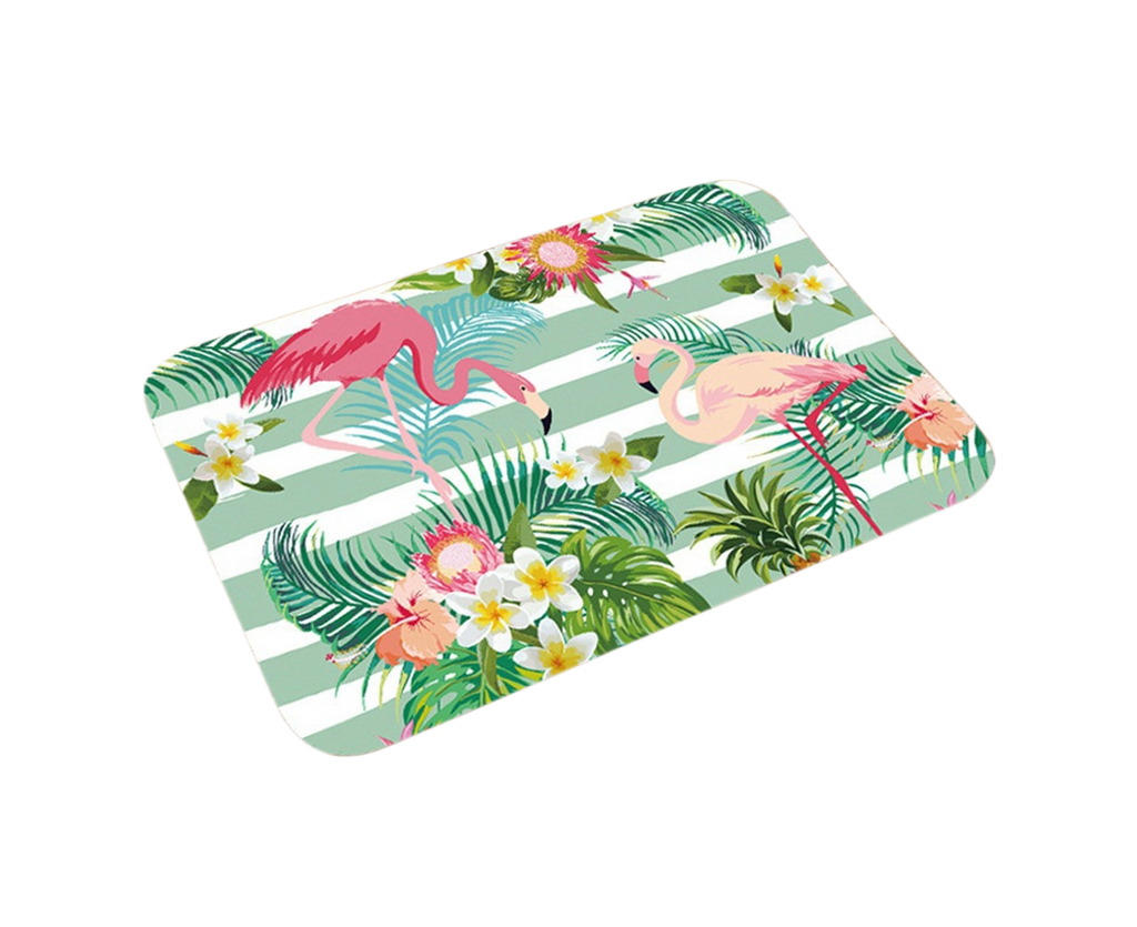 Tropical Floral Flamingo Non-Slip Doormat – 40 × 60cm