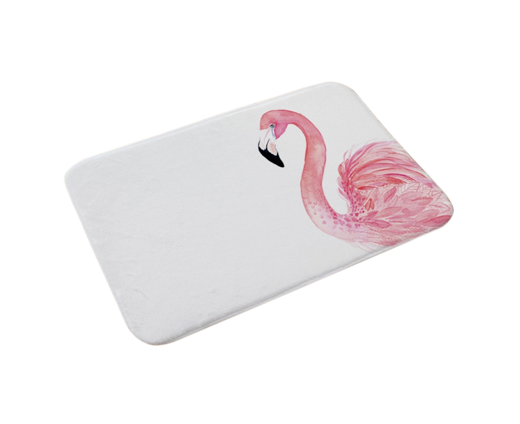 White Flamingo Non-Slip Doormat – 40 × 60cm