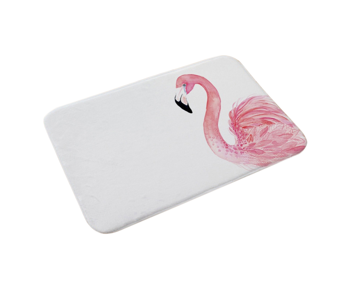 White Flamingo Non-Slip Doormat – 40 × 60cm