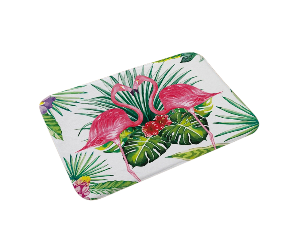 Tropical Palm Flamingo Non-Slip Doormat – 40 × 60cm