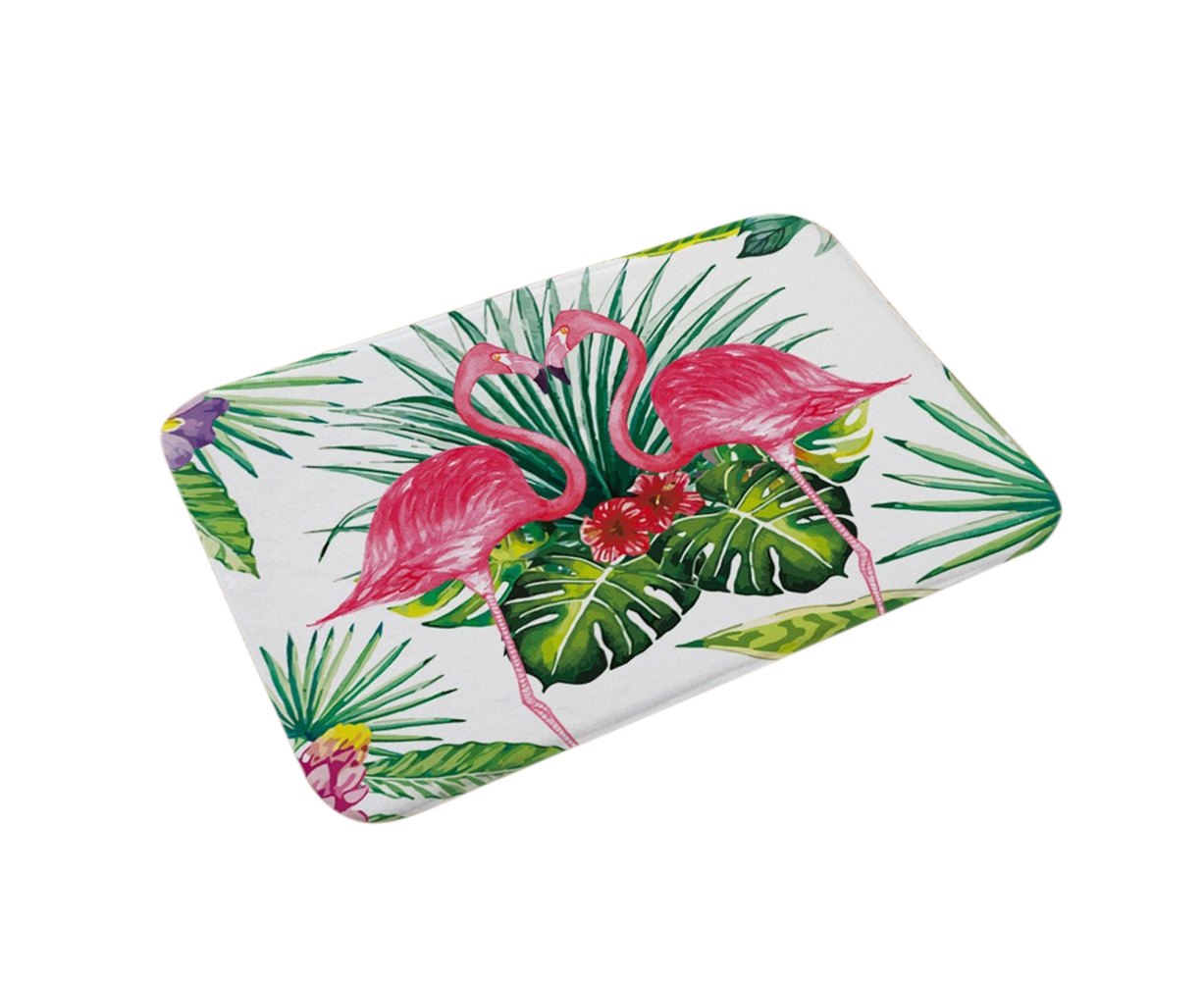 Tropical Palm Flamingo Non-Slip Doormat – 40 × 60cm