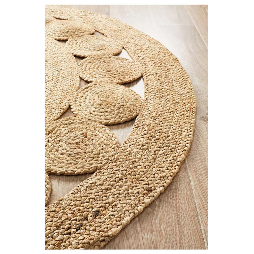 Atrium Natural Jute Round Rug – 200 × 200cm