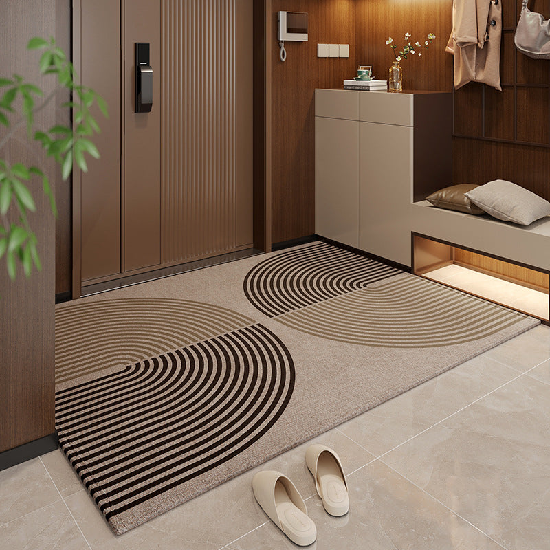 Brown Geometric Zen Non-Slip Outdoor Doormat – 50 × 80cm